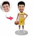 Custom Basketball Star Bobble Head with Yellow Jersey