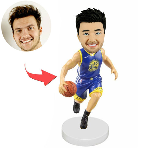 Custom Basketball Bobble Head with Blue Jersey