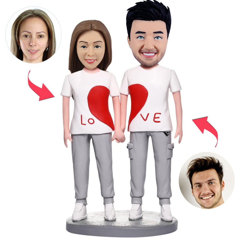 Heart Couple Bobblehead Craft