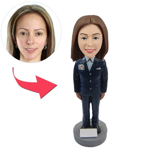 Custom Female Police Officer Bobblehead Dolls