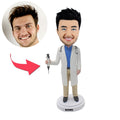 Custom Bobblehead Doctor Holding a Syringe