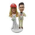 Custom Wedding Bobbleheads with Baseball Cap