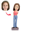 Casual Femal Personalized Custom Bobblehead