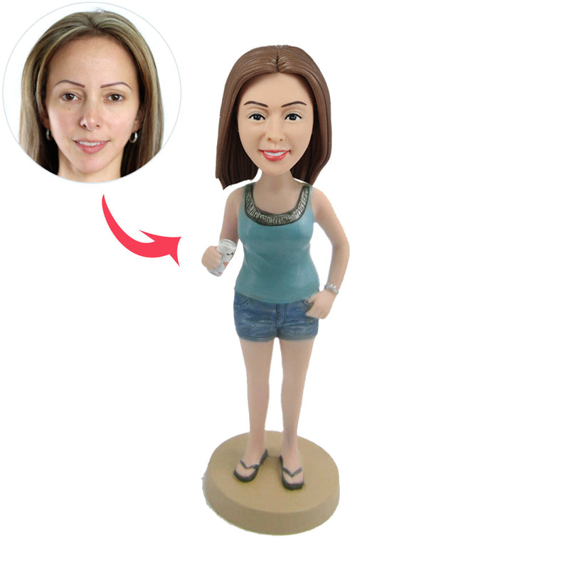 Summer Casual Woman Custom Bobbleheads