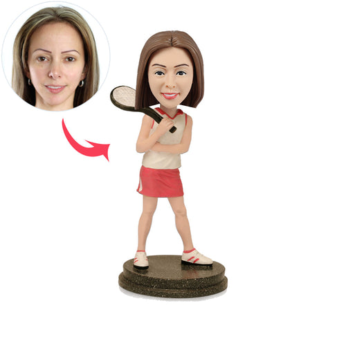 Female Tennis Player Custom Bobbleheads