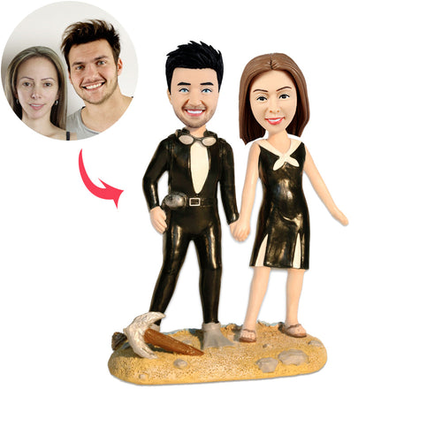 Custom Couple Bobbleheads with Diving Suit
