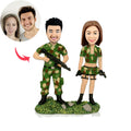 Custom Bobblehead Soldier Couple