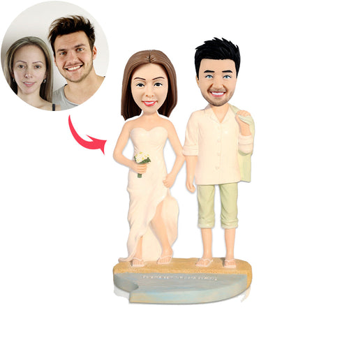 Custom Beach Wedding Bobbleheads