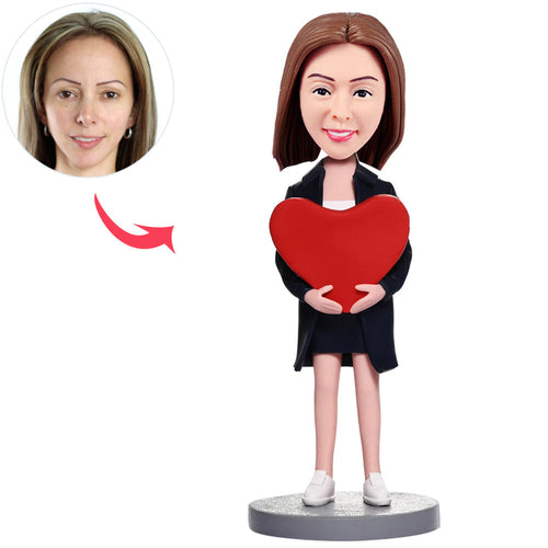 Custom Women Bobbleheads with Heart