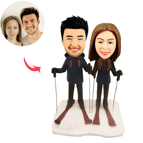 Ski Couples Custom Sports Bobblehead