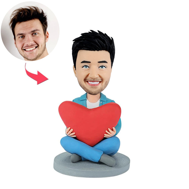 Custom Men Bobbleheads with Heart