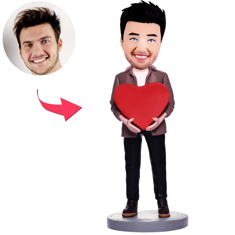 Custom Male Bobbleheads with Heart