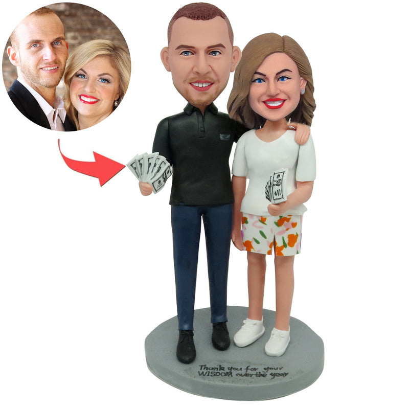 Custom Bobblehead for Women – Work Style with Coffee Mug