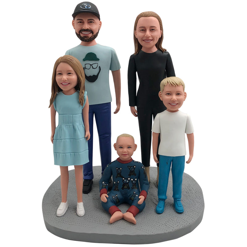Custom Bobblehead Sitting On a Suitcase