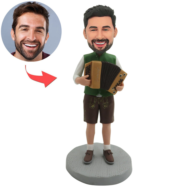 Custom Bobblehead Father in Bathrobe with Santa Hat