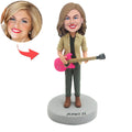 Custom Bobblehead Sitting On a Suitcase
