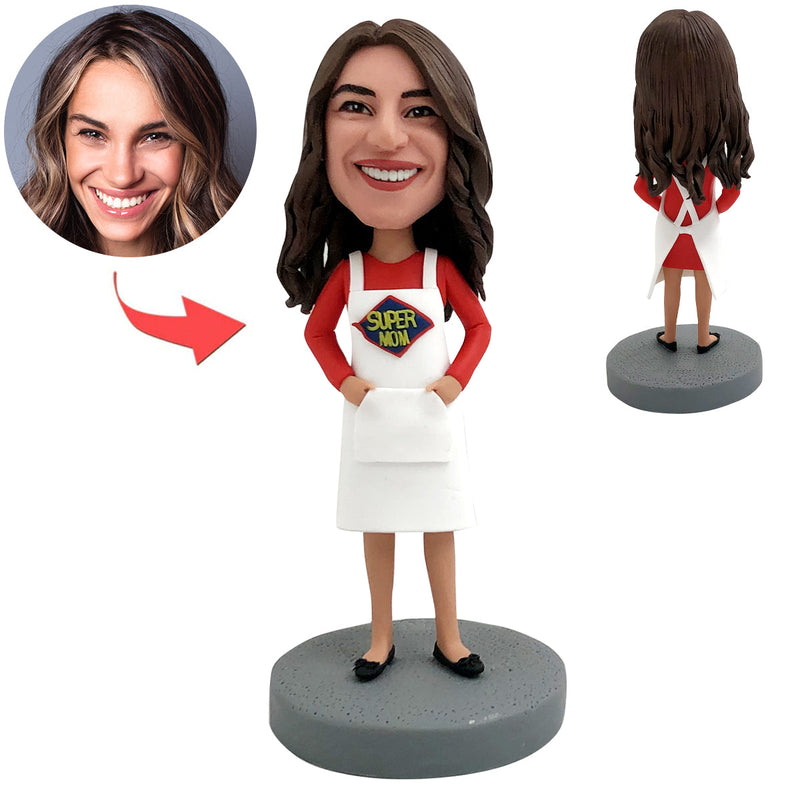Custom Working Woman Bobblehead with Santa Hat