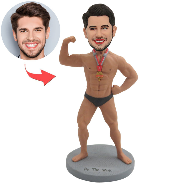 Custom Working Woman Bobblehead with Santa Hat