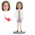 Female Doctor Bobblehead with Gray Dress