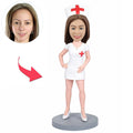 Custom Female Nurse Bobblehead with Nurse Cap