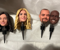 Bobble head wine stopper set with custom faces