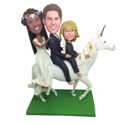Customized Family Bobblehead with Unicorn
