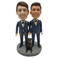 Wedding Couple Custom Bobbleheads with Pet
