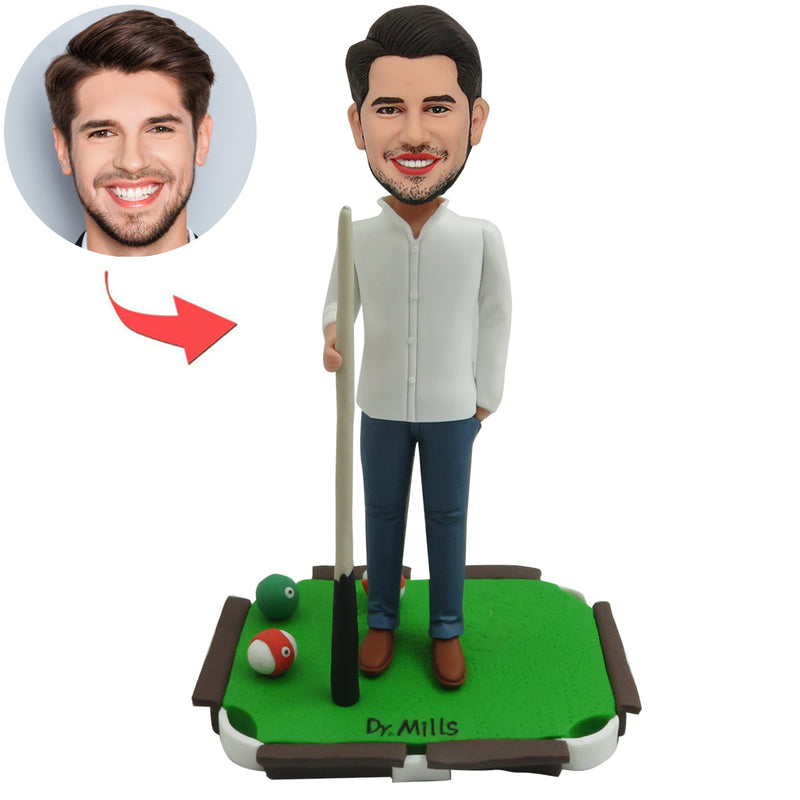 Custom Bobblehead Father in Bathrobe with Santa Hat