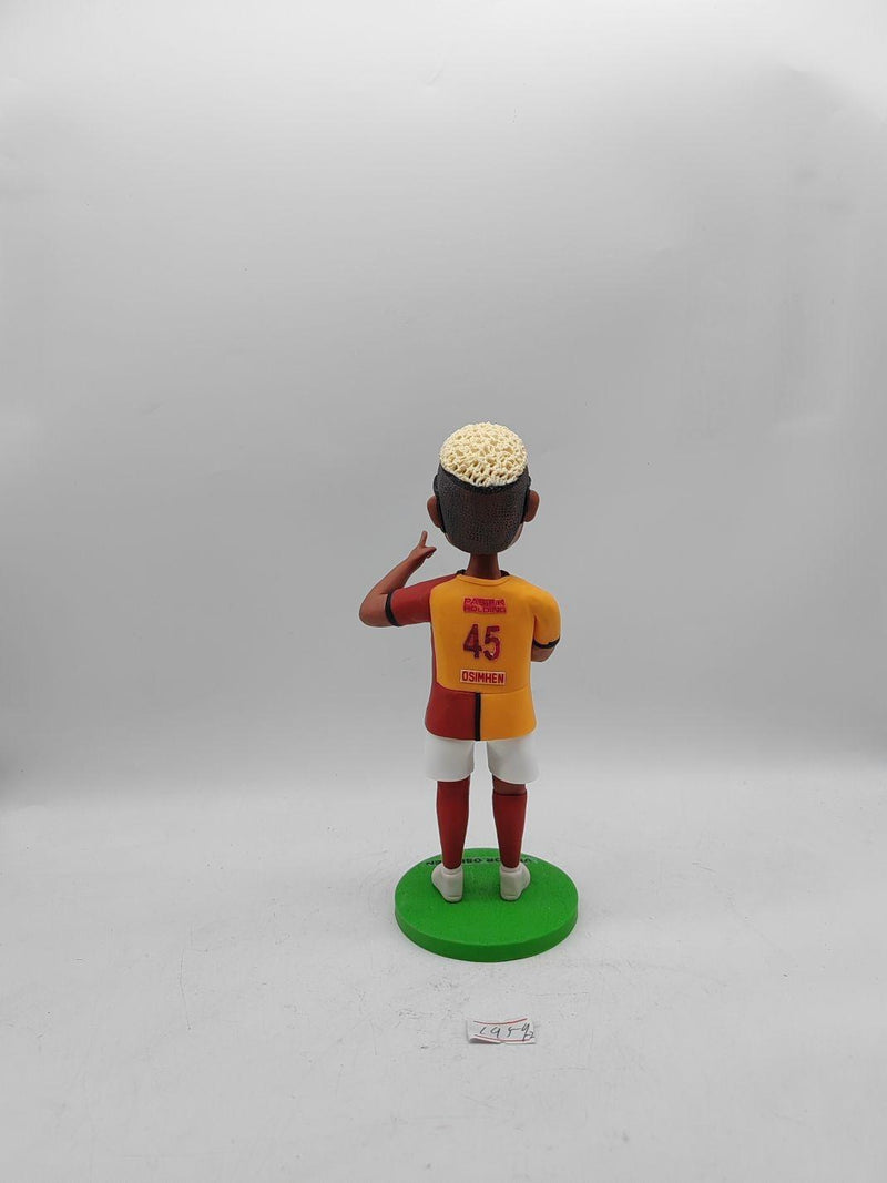 Back view of sports player statue