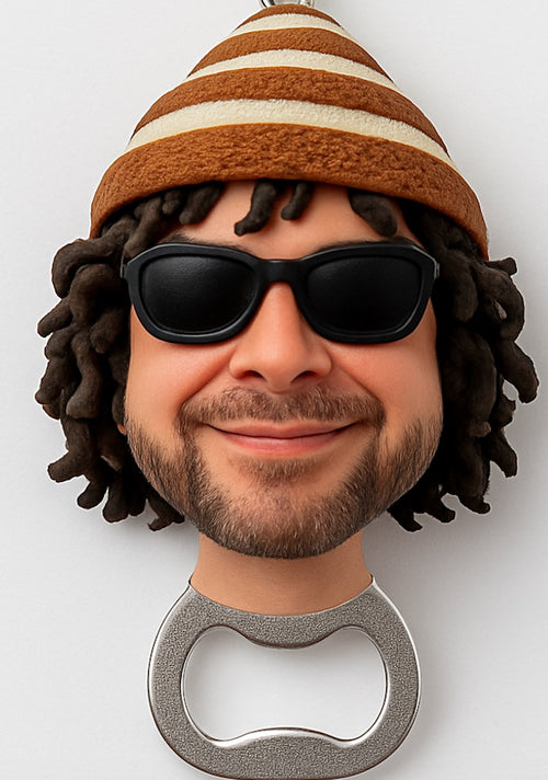 Stylish keinemusik bobble head bottle opener
