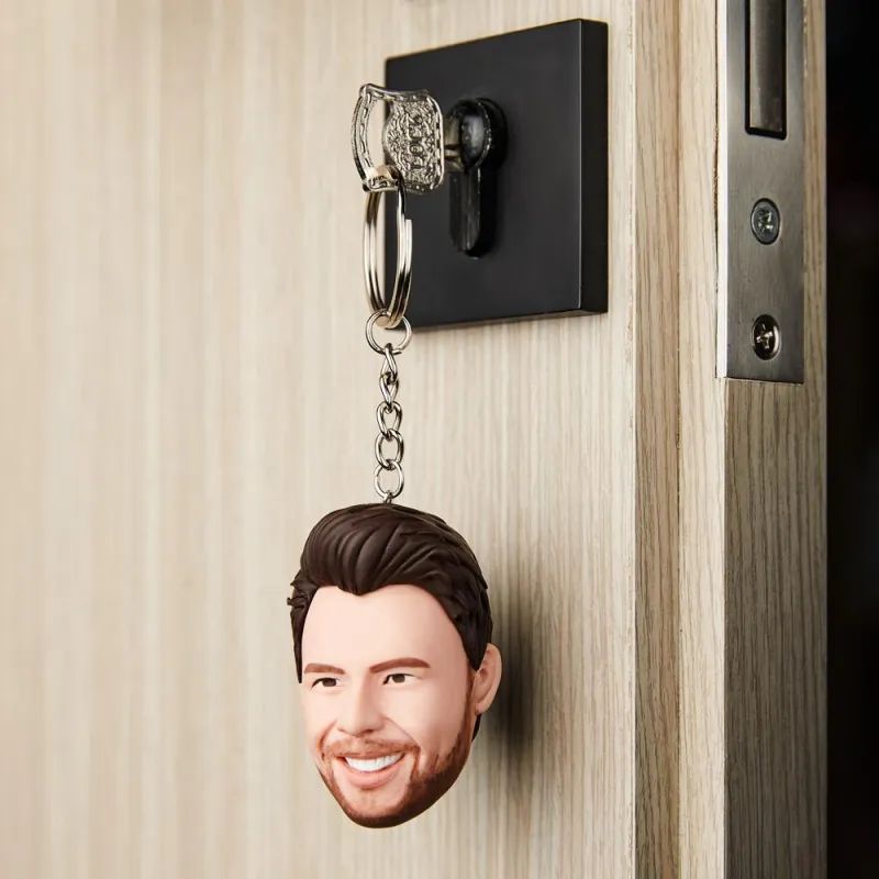Bobble head keychain on the
Door