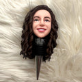 Bobble head wine stopper with woman face