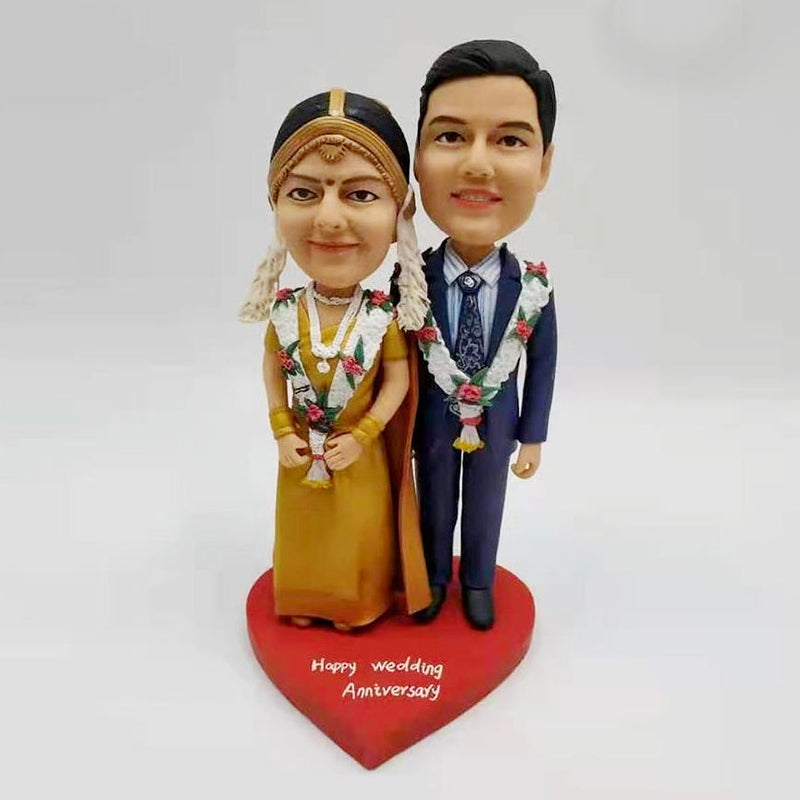 Custom Indian Wedding Couple Bobblehead