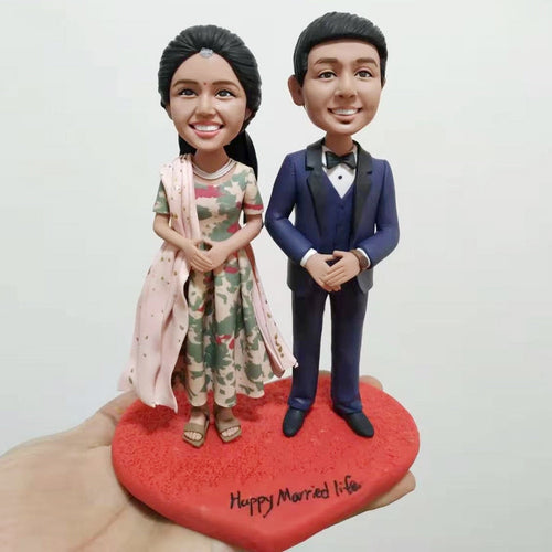 Personalized Indian Wedding Couple Bobbleheads
